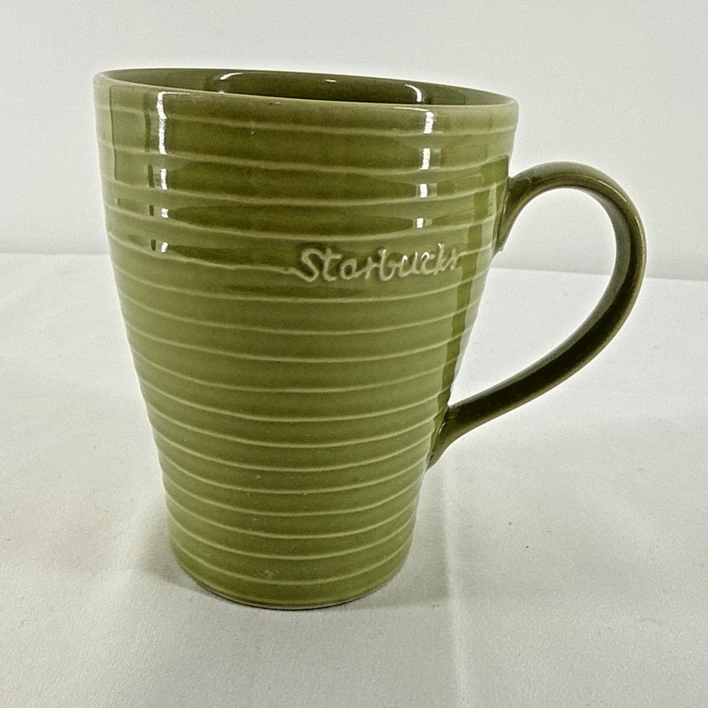 Starbucks Stockholm Design House Green Ribbed Tea Coffee Mug 12 oz 2009